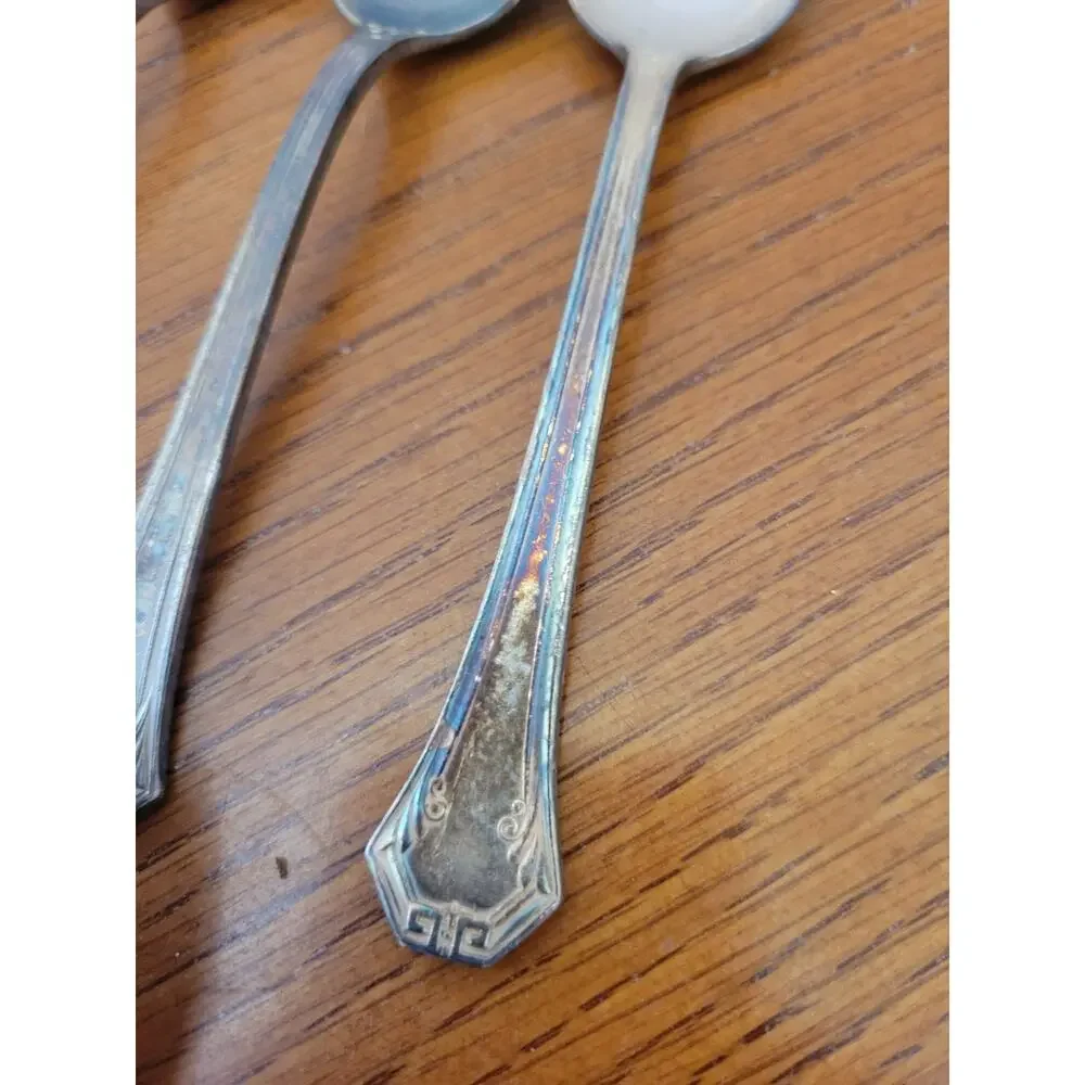 Lot of 6 Vintage Pat App'd‎ For Reed & Barton Flatware Silverplate Small Spoons